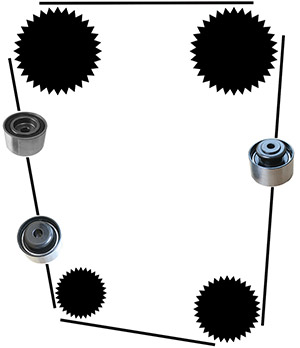 Timing belt kit i gruppen Motordelar / Kamrem & kamrems kit  hos  Professional Parts Sweden AB (21430008)