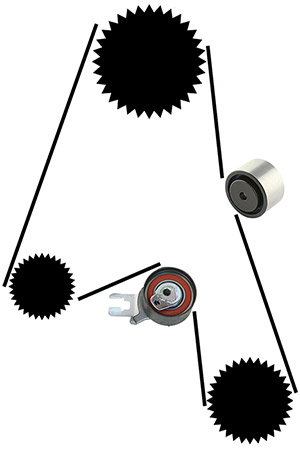 Timing belt kit i gruppen Motordelar / Kamrem & kamrems kit  hos  Professional Parts Sweden AB (21430025)