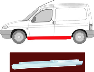 Instegspl�t 2-Drs V�nster Ekonomipl�t in the group Body parts / Repair Panels / Repair Panel, Foot Board / Door Sill at  Professional Parts Sweden AB (0550001)