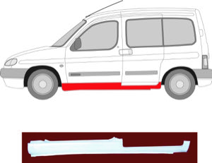 Instegspl�t 4-Drs in the group Body parts / Repair Panels / Repair Panel, Foot Board / Door Sill at  Professional Parts Sweden AB (0550011)