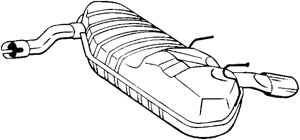 Bakre Ljudd�mpare in the group Exhaust parts / End Pipe at  Professional Parts Sweden AB (185-121)