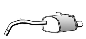 Bakre Ljuddämpare Med Slutrörskåpa in the group Exhaust parts / End Pipe at  Professional Parts Sweden AB (20138671)
