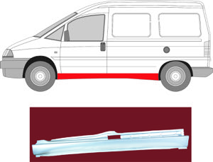 Instegspl�t V�nster in the group Body parts / Repair Panels / Repair Panel, Foot Board / Door Sill at  Professional Parts Sweden AB (2033001)