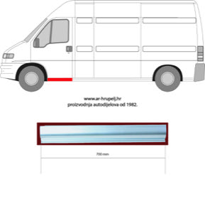 Instegspl�t V�nster H�jd [Cm]: 10 in the group Body parts / Repair Panels / Repair Panel, Foot Board / Door Sill at  Professional Parts Sweden AB (2092041)
