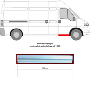 Instegspl�t H�ger H�jd [Cm]: 10 in the group Body parts / Repair Panels / Repair Panel, Foot Board / Door Sill at  Professional Parts Sweden AB (2092042)