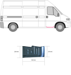 Instegspl�t Till H�ger Fram in the group Body parts / Repair Panels / Repair Panel, Foot Board / Door Sill at  Professional Parts Sweden AB (2092044)