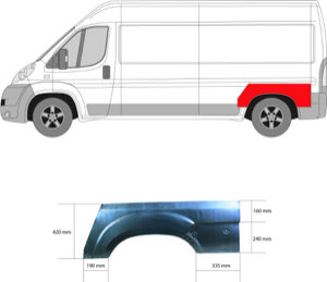 Sdov�gg V�nster Bak Hjulhuskant in the group Body parts / Body Panel / Body Panel, Sidewall at  Professional Parts Sweden AB (2097531)