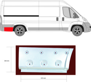Sdov�gg Axelavst�nd [Mm]: 4035 i gruppen Kaross / Panel / Sidov�gg hos  Professional Parts Sweden AB (2097604)