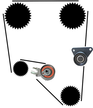 Timing belt kit i gruppen Motordelar / Kamrem & kamrems kit  hos  Professional Parts Sweden AB (21430028)