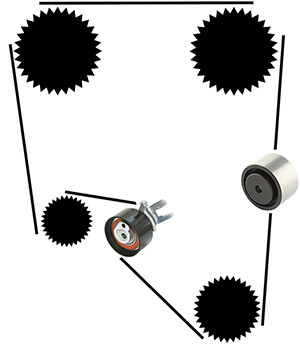 Timing belt kit i gruppen Motordelar / Kamrem & kamrems kit  hos  Professional Parts Sweden AB (21430038)