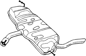 Bakre Ljudd�mpare in the group Exhaust parts / End Pipe at  Professional Parts Sweden AB (233-077)