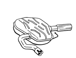 Bakre Ljudd�mpare Till H�ger Bak in the group Exhaust parts / End Pipe at  Professional Parts Sweden AB (235-875)