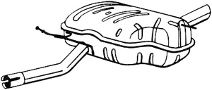 Bakre Ljudd�mpare in the group Exhaust parts / End Pipe at  Professional Parts Sweden AB (247-101)