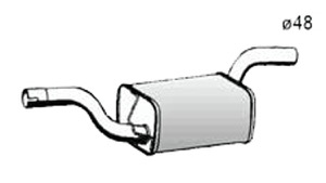 Mittenljuddämpare in the group Exhaust parts / Exhaust muffler & kits at  Professional Parts Sweden AB (25348653)