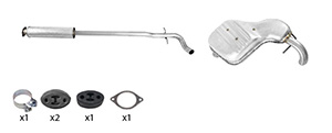 Exhaust system in the group Exhaust parts / Exhaust muffler & kits at  Professional Parts Sweden AB (254368055)