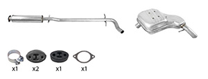 Exhaust system in the group Exhaust parts / Exhaust muffler & kits at  Professional Parts Sweden AB (254368058)