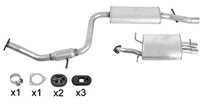 Exhaust system in the group Exhaust parts / Exhaust muffler & kits at  Professional Parts Sweden AB (254368063)
