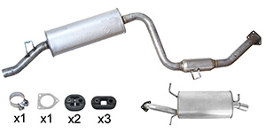 Exhaust system in the group Exhaust parts / Exhaust muffler & kits at  Professional Parts Sweden AB (254368064)