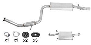 Exhaust system in the group Exhaust parts / Exhaust muffler & kits at  Professional Parts Sweden AB (254368065)
