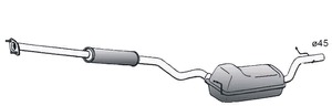 Mittenljuddämpare in the group Exhaust parts / Exhaust muffler & kits at  Professional Parts Sweden AB (34778649)