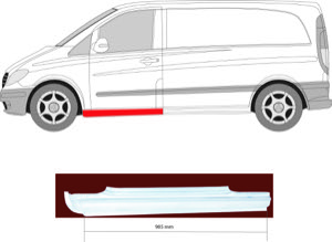 Instegspl�t Ekonomipl�t V�nster in the group Body parts / Repair Panels / Repair Panel, Foot Board / Door Sill at  Professional Parts Sweden AB (3542001)