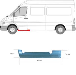 Instegspl�t Ekonomipl�t V�nster in the group Body parts / Repair Panels / Repair Panel, Foot Board / Door Sill at  Professional Parts Sweden AB (3546041)