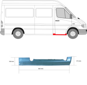 Instegspl�t Ekonomipl�t H�ger in the group Body parts / Repair Panels / Repair Panel, Foot Board / Door Sill at  Professional Parts Sweden AB (3546042)