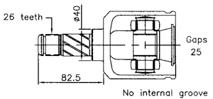 CV joint inner i gruppen Tillflligt dolda artiklar hos  Professional Parts Sweden AB (46431001)