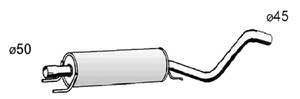 Mittenljuddämpare in the group Exhaust parts / Exhaust muffler & kits at  Professional Parts Sweden AB (50528651)