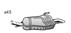 Bakre Ljuddämpare in the group Exhaust parts / End Pipe at  Professional Parts Sweden AB (50528671)