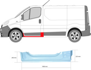 Instegspl�t Ekonomipl�t V�nster Fram in the group Body parts / Repair Panels / Repair Panel, Foot Board / Door Sill at  Professional Parts Sweden AB (5089041)