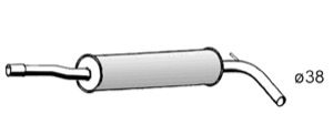 Mittenljuddämpare in the group Exhaust parts / Exhaust muffler & kits at  Professional Parts Sweden AB (75038651)