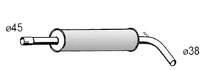 Mittenljuddämpare in the group Exhaust parts / Exhaust muffler & kits at  Professional Parts Sweden AB (75148651)