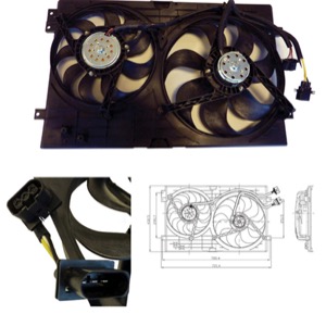 Flakt kylare dubbelflakt in the group Cooling / ventilation / Radiator fan at  Professional Parts Sweden AB (95232609)