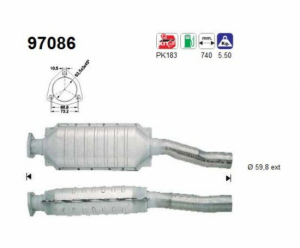Catalytic converter in the group Exhaust parts / Catalytic converter at  Professional Parts Sweden AB (97086)