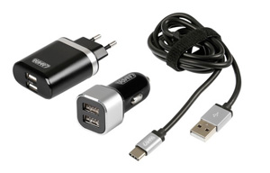 3 in 1 Usb Type-C kit - Fast Charge - 12/24V + 230V in the group Accessories / Car electronics / 12/24v Usb Chargers at  Professional Parts Sweden AB (979938853)