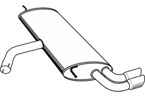 Rear muffler in the group Exhaust parts / Exhaust muffler & kits at  Professional Parts Sweden AB (P11047)