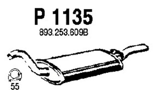 Rear muffler in the group Exhaust parts / Exhaust muffler & kits at  Professional Parts Sweden AB (P1135)