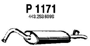 Rear muffler in the group  at  Professional Parts Sweden AB (P1171)