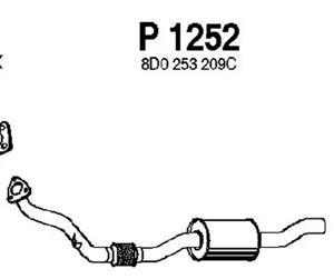 Intermediate muffler in the group  at  Professional Parts Sweden AB (P1252)