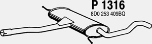 Intermediate muffler in the group  at  Professional Parts Sweden AB (P1316)