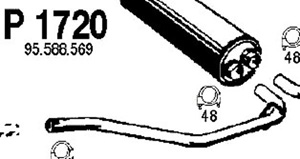 Intermediate pipe in the group  at  Professional Parts Sweden AB (P1720)