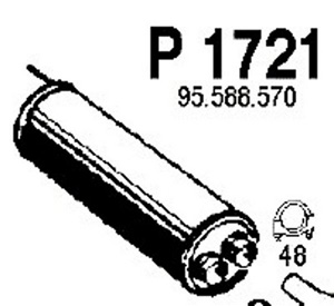 Intermediate muffler in the group  at  Professional Parts Sweden AB (P1721)