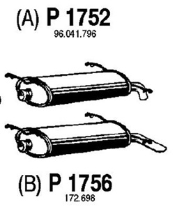 Rear muffler in the group  at  Professional Parts Sweden AB (P1756)