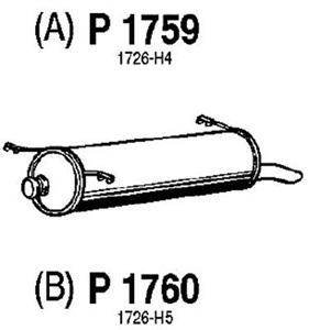 Rear muffler i gruppen Tillflligt dolda artiklar hos  Professional Parts Sweden AB (P1760)