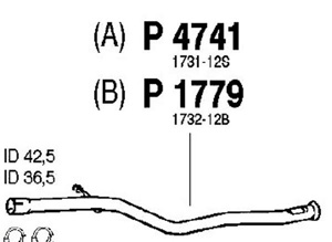 Intermediate pipe in the group  at  Professional Parts Sweden AB (P1779)