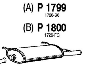 Rear muffler in the group  at  Professional Parts Sweden AB (P1800)