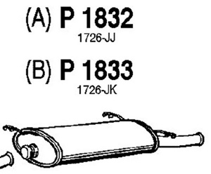 Rear muffler i gruppen Tillflligt dolda artiklar hos  Professional Parts Sweden AB (P1832)