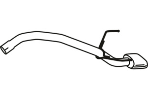 Rear pipe in the group Exhaust parts / Exhaust muffler & kits at  Professional Parts Sweden AB (P22025)