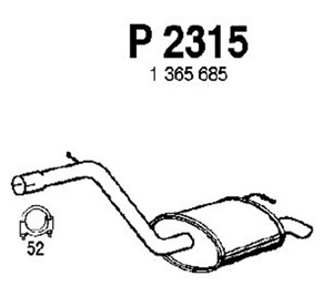 Rear muffler in the group  at  Professional Parts Sweden AB (P2315)